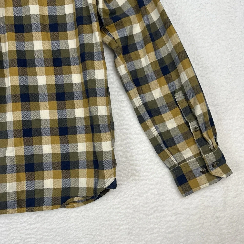 THE NORTH FACE Button Up Shirt Blue Green Plaid Lockhart‎ Flannel Men's Large